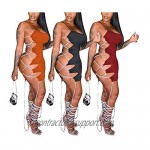 ECHOINE Women's Sexy One Shoulder Sleeveless Cutout Bodycon Mini Club Dress