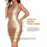 meilun Women's Rayon Sexy V-Neck Bandage Bodycon Strap Foil Club Dress