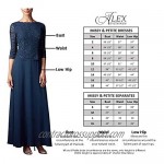 Alex Evenings Women's Long ¾ Sleeve Off The Shoulder Dress