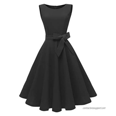 Dressever Women's 50s 60s Vintage Sleeveless Cocktail Party Dress