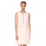 Karl Lagerfeld Paris Women's Tweed Dress with Pearl and Chain Detail