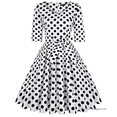 MINTLIMIT Women's 1950s Retro Vintage Rockabilly Sweetheart Cocktail Dress with Pockets