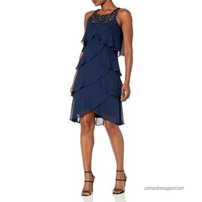 S.L. Fashions Women's Tiered Cocktail Party Dress