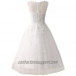 Wedding Dress Lace Bride Dress Short Vintage Wedding Gowns Tulle Bridal Gowns Appliques
