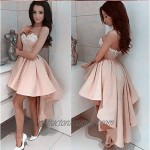 Zaozc Sweetheart High Low Satin Homecoming Dresses Lace Beaded Corset Prom Party Gowns