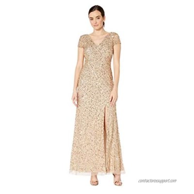 Adrianna Papell Women's Crunchy Beaded Gown