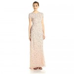 Adrianna Papell Women's Short-Sleeve All Over Sequin Gown Petite