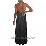 BCBGMAXAZRIA Women's Strappy Dotted Maxi Dress