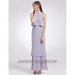 Ever-Pretty Womens Elegant Sleeveless Floor Length Ruffles Chiffon Bridesmaids Dress 07201
