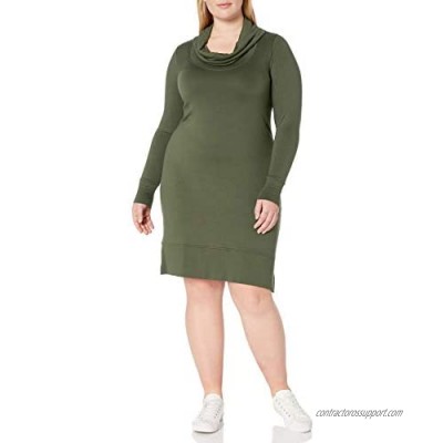 Daily Ritual womens Plus Size Supersoft Terry Long-sleeve Cowl Neck Dress