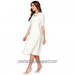 DANTIYA Women's Half Sleeve Elegant Back Zipper A-Line Knee Long Dress …