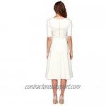DANTIYA Women's Half Sleeve Elegant Back Zipper A-Line Knee Long Dress …