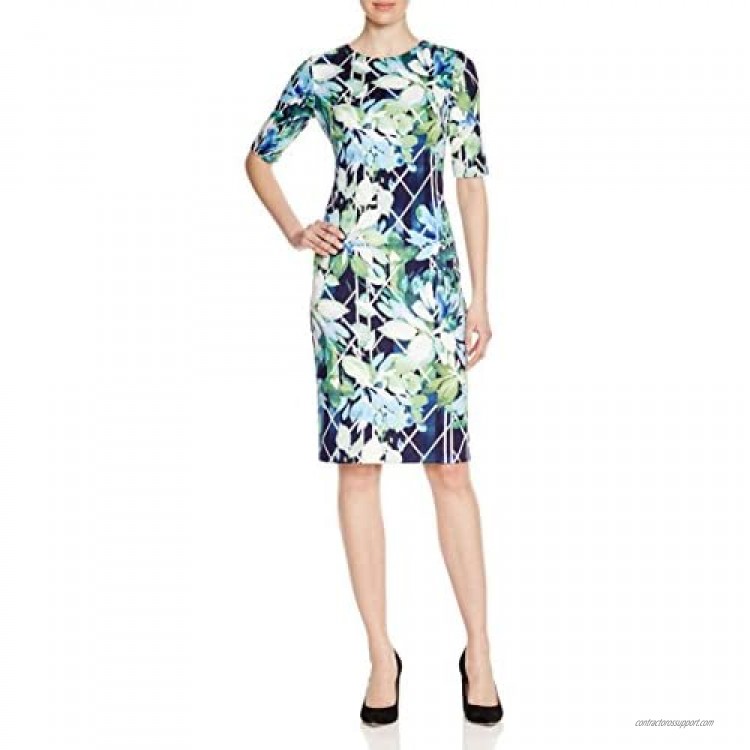 Vince Camuto Women's Short Sleeve Floral Printed Dress