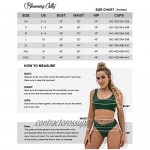 Blooming Jelly Womens High Waisted Bikini Set Scoop Neck Tie Knot Two Piece Swimsuits Criss Cross Bathing Suits