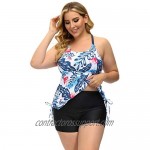 Hanna Nikole Tankini Swimsuits for Women Tummy Control Plus Size Bathing Suit 2 Piece Swimwear