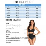 Holipick Women's Retro Halter Bikini High Waisted Vintage Swimsuits Tummy Control Two Piece Bathing Suits