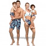 IFFEI Family Matching Swimsuits Two Pieces Bikini Reversible Coniferous Print Beachwear