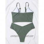 SheIn Women's Sleeveless V Neck Swimsuit Wrap Wireless Bra and Panty Bikini Beach Wear