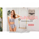 SHEKINI Women's Bathing Suits Shirred Bandeau Bikini High Waist Swimsuit Bottoms