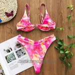VNVNE Women's Underwired Tie Dye Triangle Bathing Two Pieces Swimsuit Bikini Set