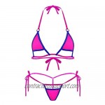 Women's Halter Triangle Bikini Tie Side Bottom Two Piece Swimsuit