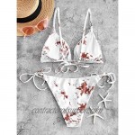 ZAFUL Swimsuits for Women Tie String Triangle Bikini Set Polka Dot Two Piece Bathing Suits