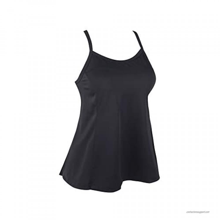 JINXUEER Women's Plus Size Flowy Swimsuit Crossback Tankini Top Modest Swimwear