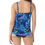 Miraclesuit Women's Swimwear Royal Palms Mirage Scoop Neck Underwire Bra Asymmetrical Tankini Bathing Suit Top