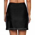 Mycoco Women's Swim Skirt High Waisted UV 50+ Modest Swimsuit with Built-in Brief Tankini Bottom