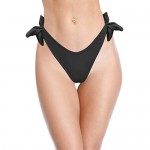 SHEKINI Women's Tie Side Thong Bikini Bottom Cheeky Brazilian Swim Briefs Swimsuit