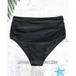 Vackutliv Women's High Waisted Bikini Swim Bottoms Ruched Tummy Control Full Coverage Bikini Tankini Swimsuit Bottoms