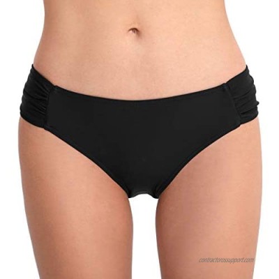 Vogueric Women's Bathing Suit Bottoms Full Coverage Ruched Bikini Tankini Bottom Swimsuit Brief