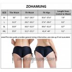ZOHAMUNG Mid Rise String Adjustable Bathing Suit Tie Side Hipster Ruched Swimwear Bottoms