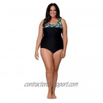 Caribbean Sand Women's Ruched Plus Size One Piece Swimsuit with Tummy Control