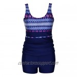DANIFY Women's Plus Size Swimsuits Slimming Tummy Control Swimdress Retro Skirt Swimming Suit Modest Swim Dress