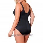 Miraclesuit Women's Swimwear Plus Size Solids Escape Tummy Control Underwire Bra Sweetheart Neckline One Piece Swimsuit