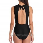 Sociala Womens High Neck Criss Cross Front One Piece Swimsuit Sexy Cut Out Backless Monokinis Swimwear Bathing Suits