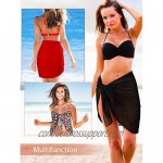 6 Pieces Chiffon Beach Sarong Women Short Floral Sarongs Cover ups Beach Swimwear Wrap Skirt