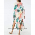 Eddoyee Print Beach Kimono Cardigans for Women Open Front Swimsuit Cover Up