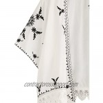 SweatyRocks Women's Floral Lace Crochet Kimono Cardigan Beach Wear Cover up