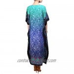 Women Kaftan Tunic Kimono Free Size Long Maxi Party Dress for Loungewear Holidays Nightwear Dresses #103 (One Size Blue)