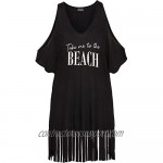 Womens Letters Print Baggy Swimwear Bikini Cover-ups Beach Dress