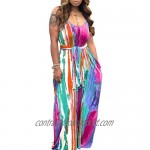Women's Summer Casual Loose Dresses Sleeveless Floral Plus Size Beach Cover Up Long Maxi Dress with Pockets