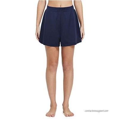 Rocorose Women's Swim Shorts Boyleg Solid Color A-line Swimwear Beach Shorts