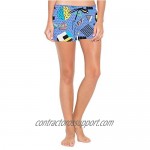 Women's Beach Board Shorts Retro 80s 90s Swim Trunks with Pockets Quick Dry Casual Shorts for Surf Sports Pool Party
