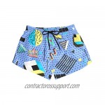 Women's Beach Board Shorts Retro 80s 90s Swim Trunks with Pockets Quick Dry Casual Shorts for Surf Sports Pool Party