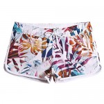 Womens Swim Shorts Elastic High Waist Retro Floral Board Shorts Swimwear Quick Dry Printed Beach Wear with Pockets