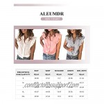 Aleumdr Women's V Neck Button Down Shirts Casual Ruffle Cap Short Sleeve Tops Blouses