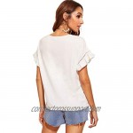 Floerns Women's Casual Summer Ruffle Short Sleeve Tops Blouse T-Shirt