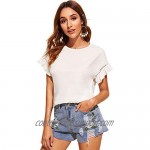 Floerns Women's Casual Summer Ruffle Short Sleeve Tops Blouse T-Shirt